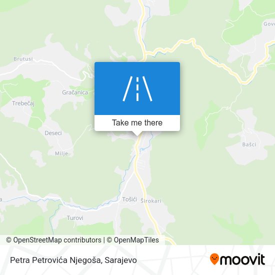 Petra Petrovića Njegoša map