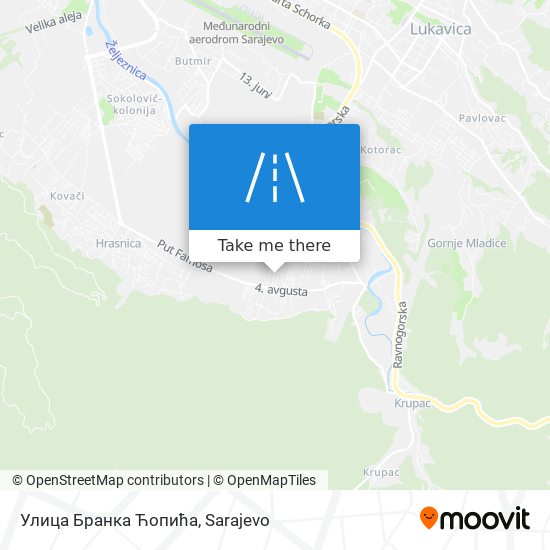 Улица Бранка Ћопића map