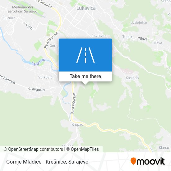 Gornje Mladice - Krešnice map