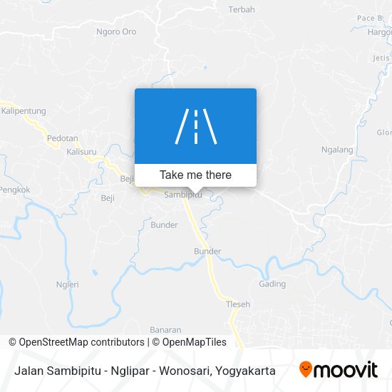 Jalan Sambipitu - Nglipar - Wonosari map