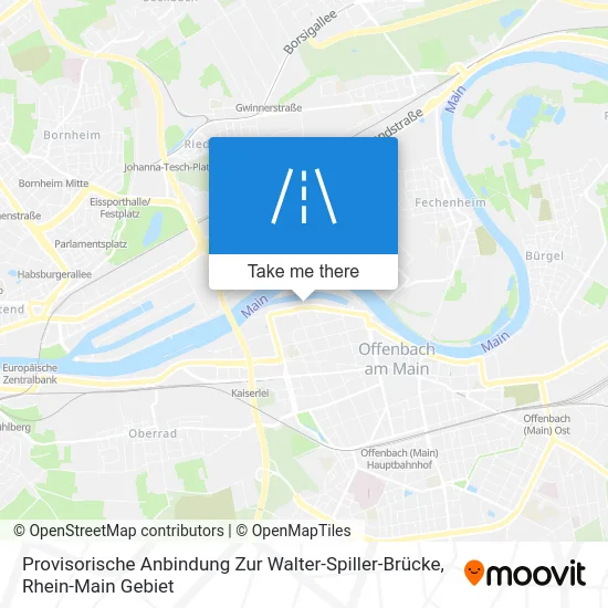 Карта Provisorische Anbindung Zur Walter-Spiller-Brücke