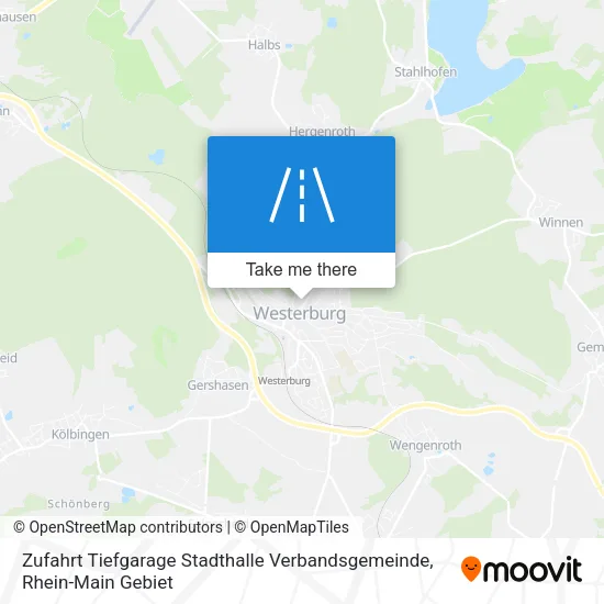 Карта Zufahrt Tiefgarage Stadthalle Verbandsgemeinde
