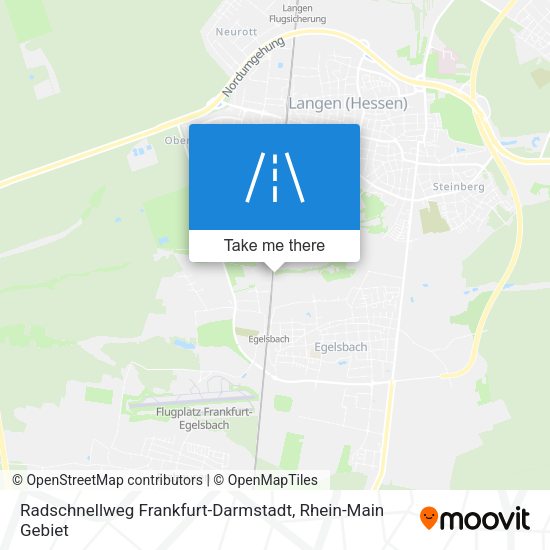 Radschnellweg Frankfurt-Darmstadt map