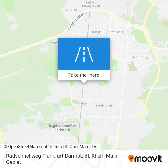 Карта Radschnellweg Frankfurt-Darmstadt