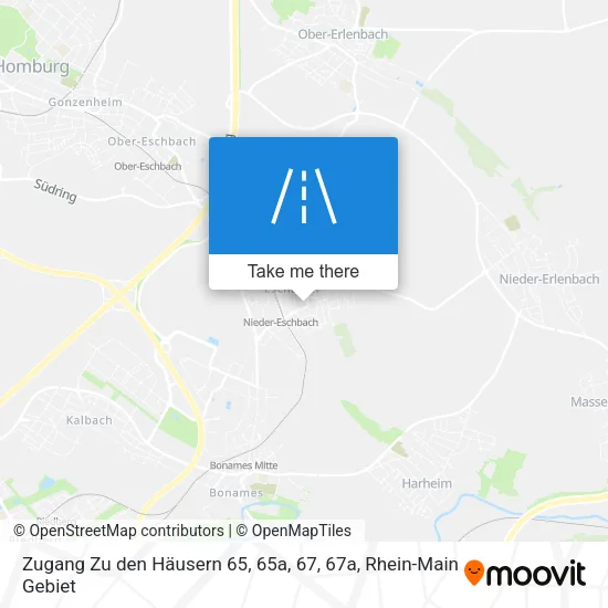 Карта Zugang Zu den Häusern 65, 65a, 67, 67a
