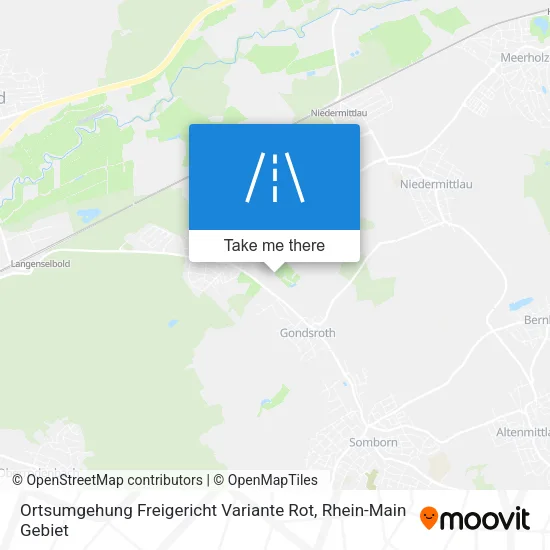 Карта Ortsumgehung Freigericht Variante Rot