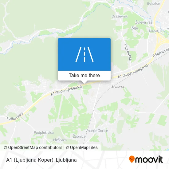 A1 (Ljubljana-Koper) map