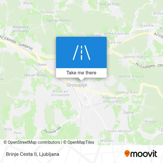 Brinje Cesta II map