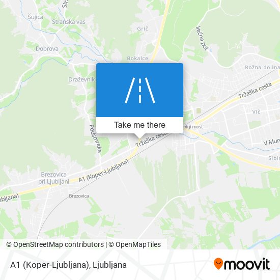 A1 (Koper-Ljubljana) map