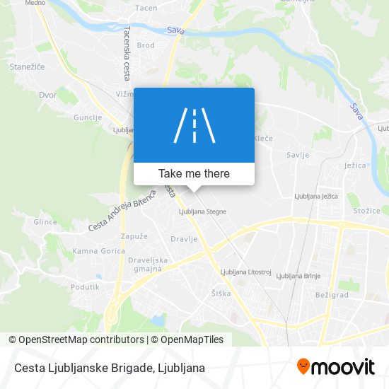 Cesta Ljubljanske Brigade map