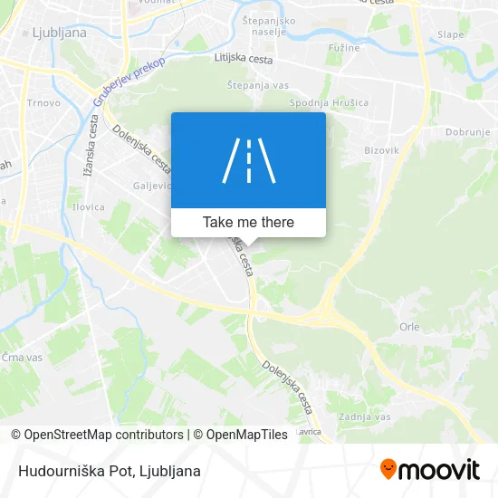 Hudourniška Pot map