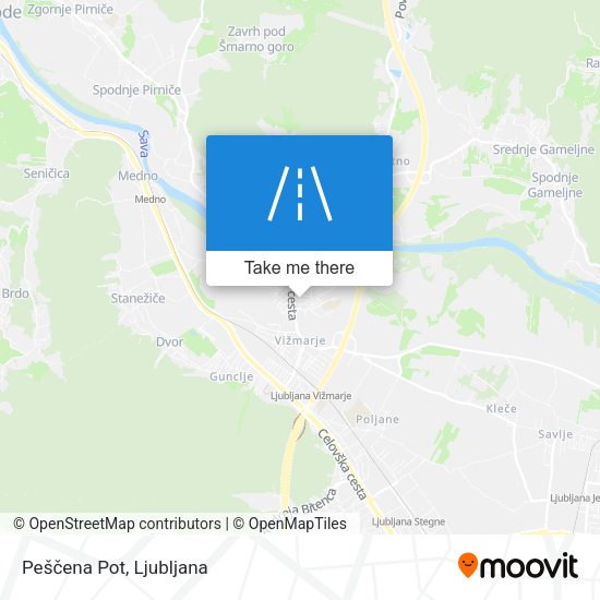 Peščena Pot map