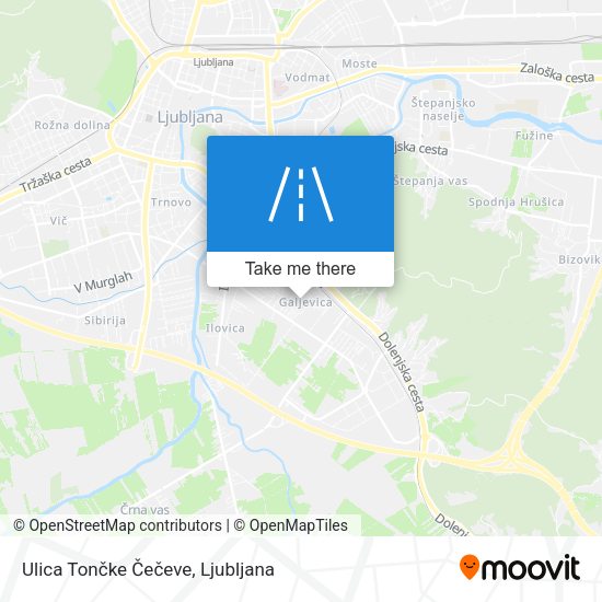 Ulica Tončke Čečeve map