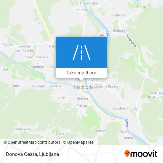 Donova Cesta map