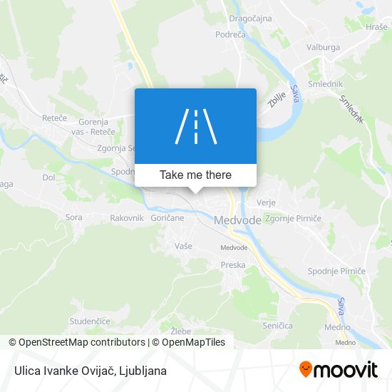 Ulica Ivanke Ovijač map