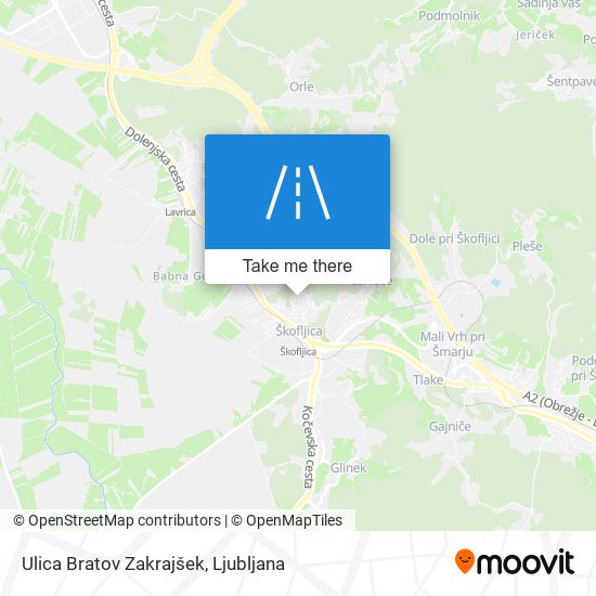 Ulica Bratov Zakrajšek map