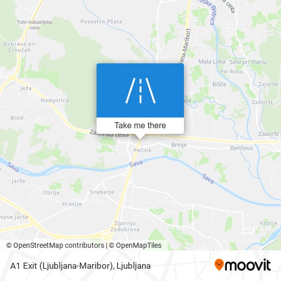 A1 Exit (Ljubljana-Maribor) map
