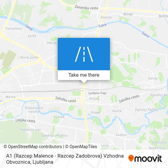 A1 (Razcep Malence - Razcep Zadobrova) Vzhodna Obvoznica map