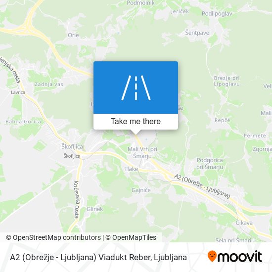 A2 (Obrežje - Ljubljana) Viadukt Reber map