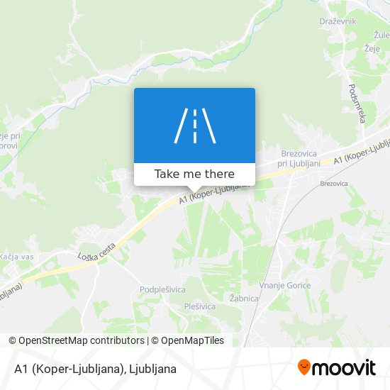 A1 (Koper-Ljubljana) map