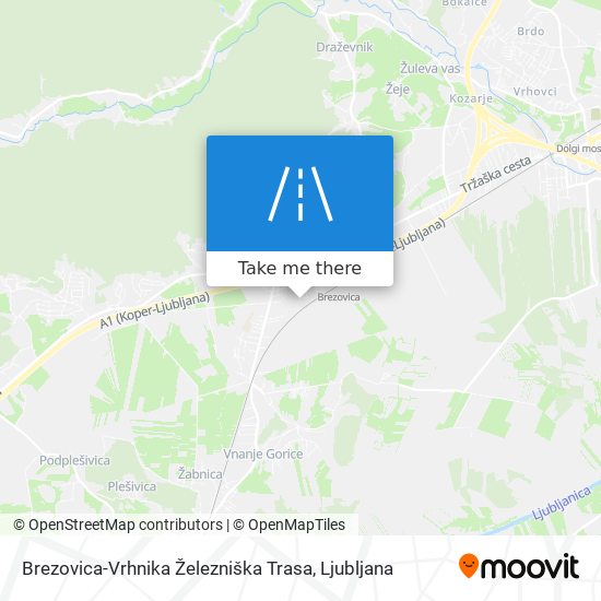 Brezovica-Vrhnika Železniška Trasa map