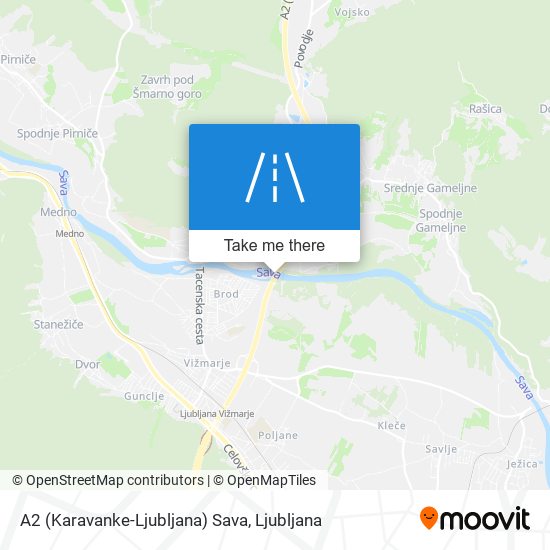 A2 (Karavanke-Ljubljana) Sava map