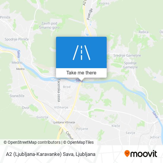A2 (Ljubljana-Karavanke) Sava map