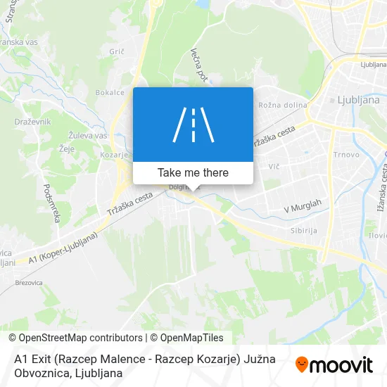 A1 Exit (Razcep Malence - Razcep Kozarje) Južna Obvoznica map