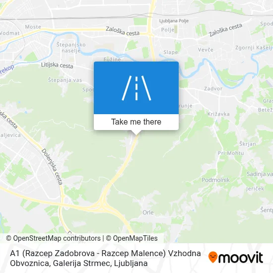 A1 (Razcep Zadobrova - Razcep Malence) Vzhodna Obvoznica, Galerija Strmec map