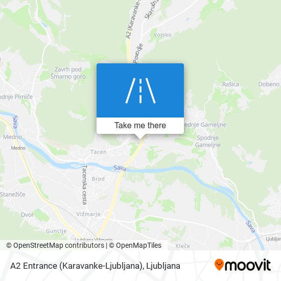 A2 Entrance (Karavanke-Ljubljana) map