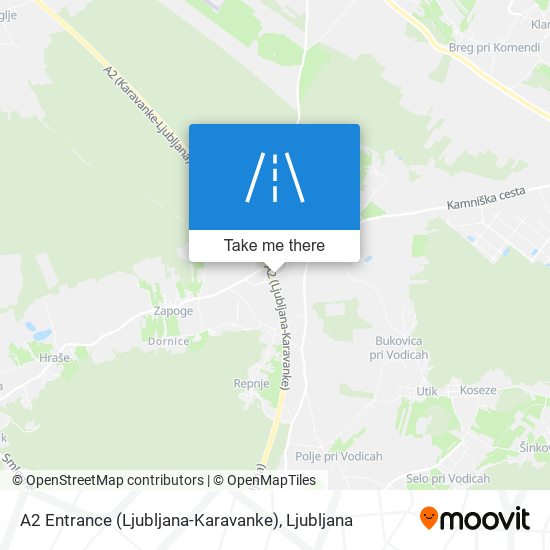 A2 Entrance (Ljubljana-Karavanke) map