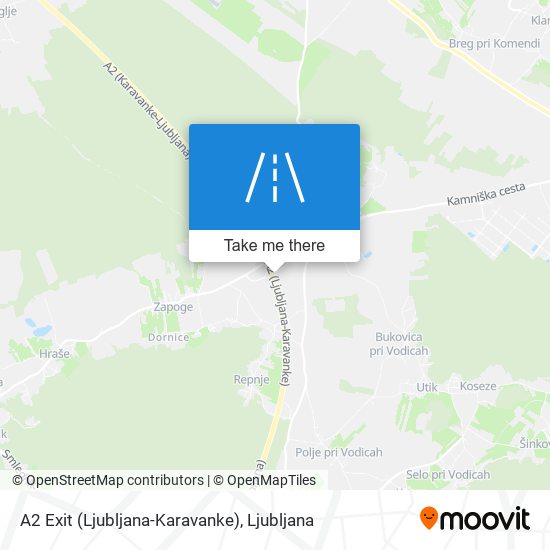 A2 Exit (Ljubljana-Karavanke) map