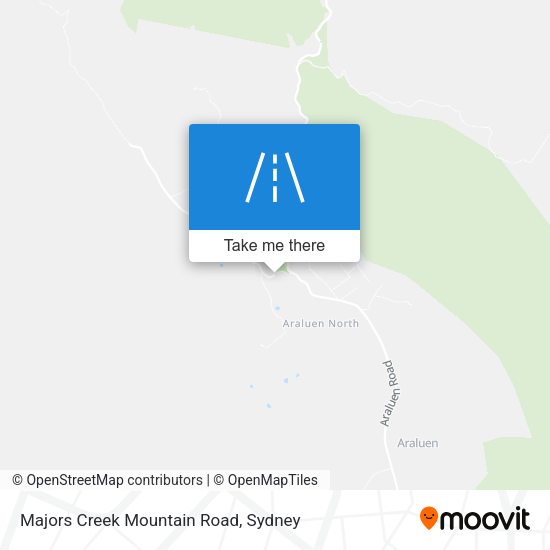 Majors Creek Mountain Road map