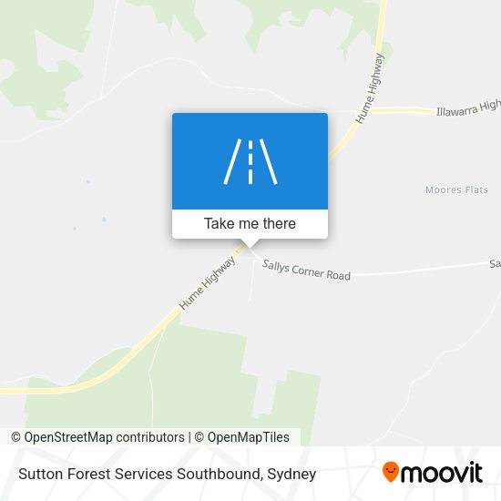 Sutton Forest Services Southbound map