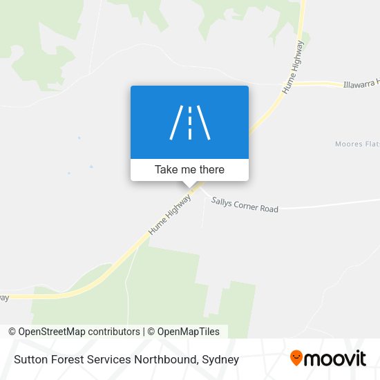 Sutton Forest Services Northbound map