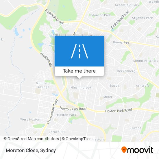 Mapa Moreton Close