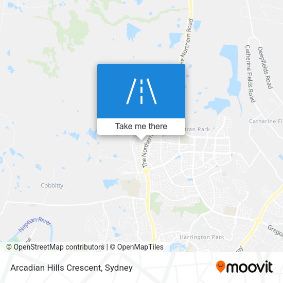 Arcadian Hills Crescent map
