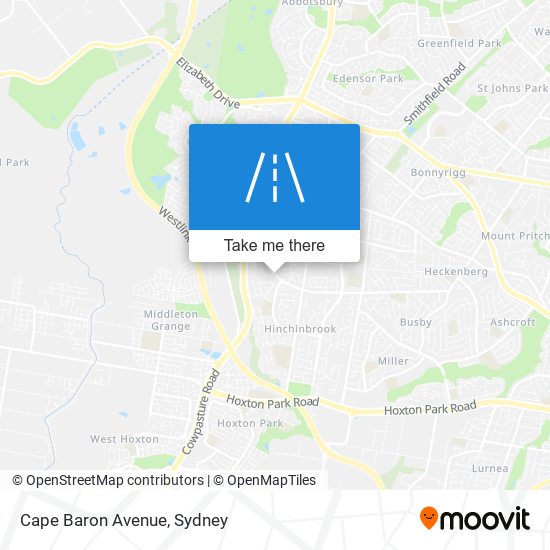 Mapa Cape Baron Avenue