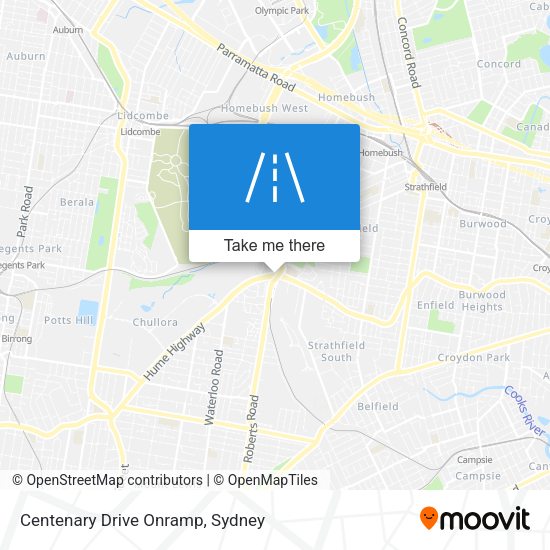 Centenary Drive Onramp map