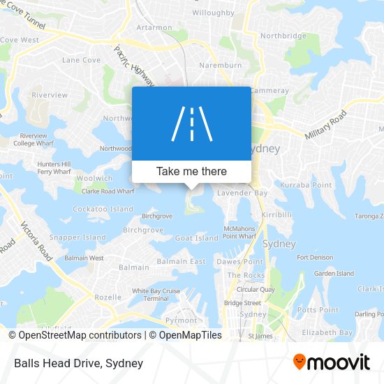 Balls Head Drive map