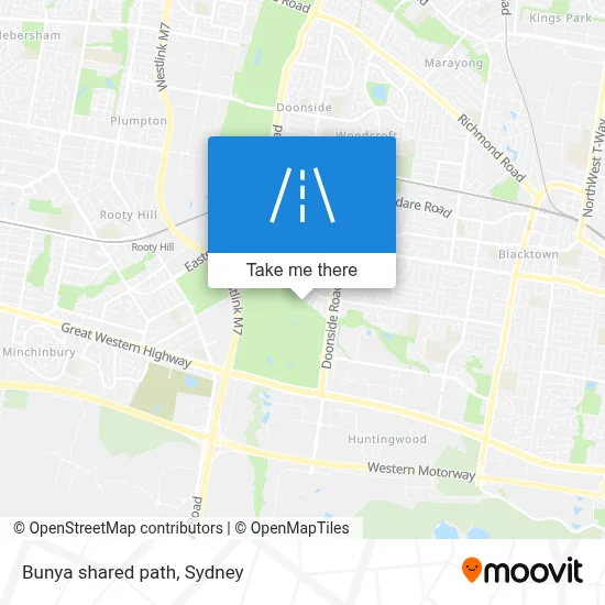 Mapa Bunya shared path