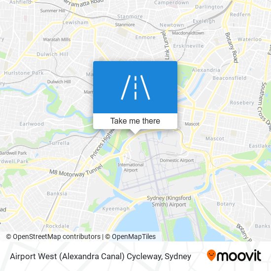Mapa Airport West (Alexandra Canal) Cycleway