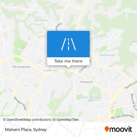 Mapa Malvern Place