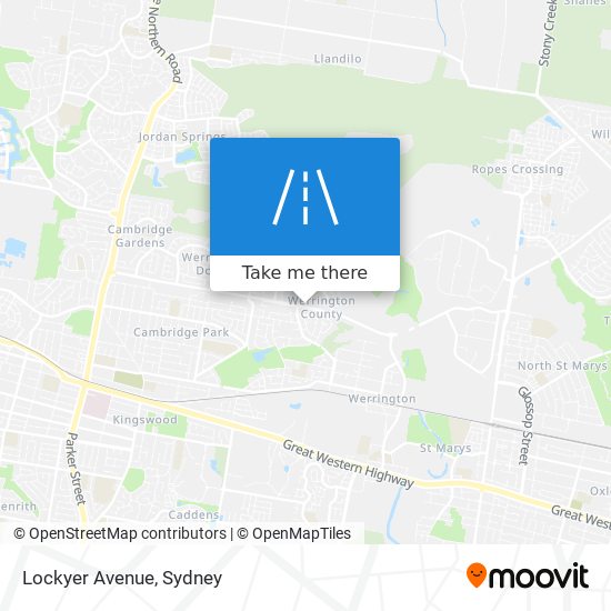 Mapa Lockyer Avenue