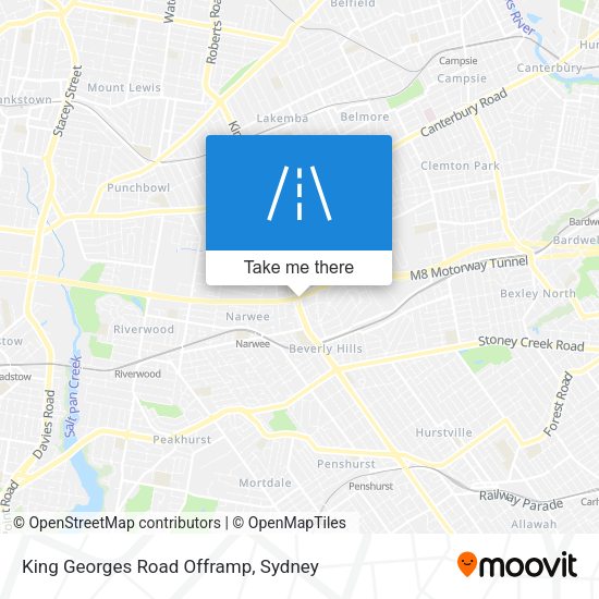 King Georges Road Offramp map
