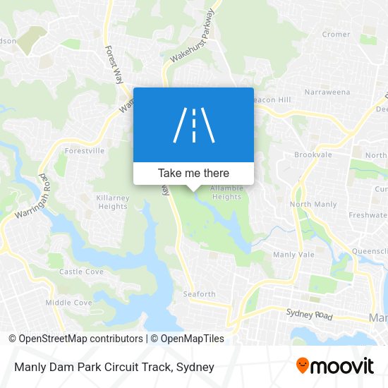 Manly Dam Park Circuit Track map