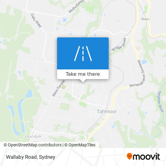 Mapa Wallaby Road