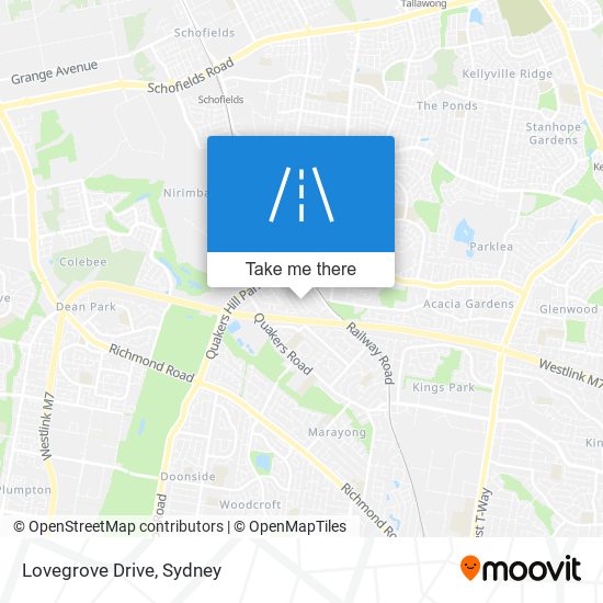 Mapa Lovegrove Drive