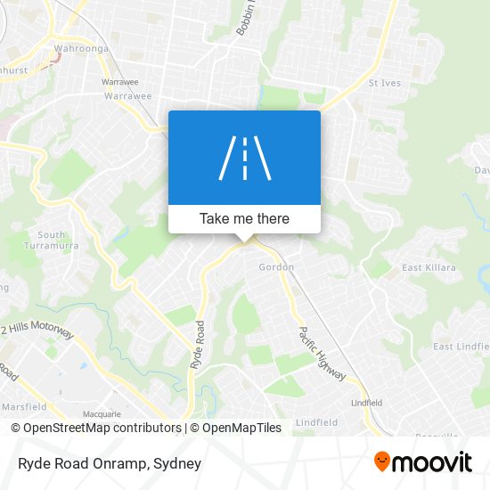 Mapa Ryde Road Onramp