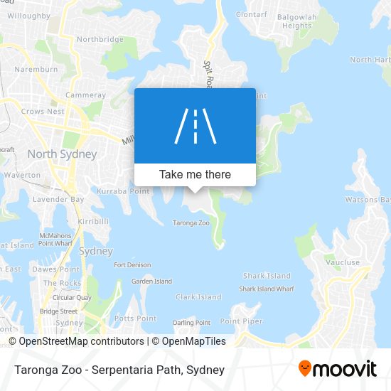 Taronga Zoo - Serpentaria Path map